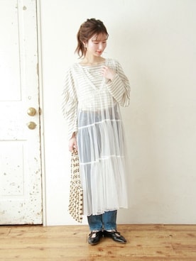 「Crisp」｜「アイテム（パンプス）」を使った、Crispさん（レディース・158cm）の春コーディネート