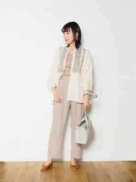 「クリスプ」｜「アイテム（チュニック）」を使った、Crispさん（レディース・158cm）の春コーディネート