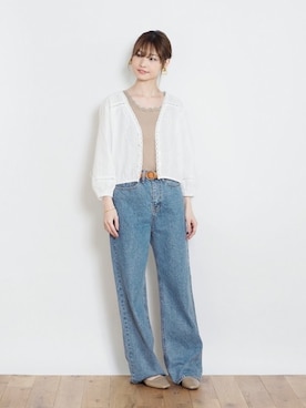 「Crisp（クリスプ）のアイテム（シャツ/ブラウス）」を使った、Crispさん（レディース・158cm）の春コーディネート