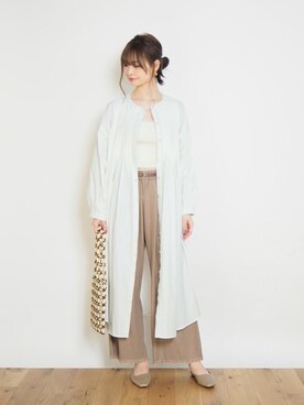 「クリスプ」｜「アイテム（シャツワンピース）」を使った、Crispさん（レディース・158cm）の春コーディネート