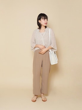 「Crisp（クリスプ）のアイテム（パンツ）」を使った、Crispさん（レディース・158cm）の春コーディネート