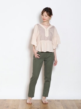 「Crisp（クリスプ）のアイテム（パンツ）」を使った、Crispさん（レディース・158cm）の夏コーディネート