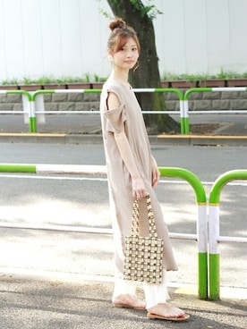 「Crisp（クリスプ）のアイテム（ワンピース）」を使った、Crispさん（レディース・158cm）の夏コーディネート