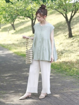 「ビーズバッグ」｜Crispさん（レディース・158cm）の夏コーディネート