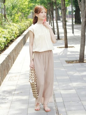 「Crisp（クリスプ）のアイテム（パンツ）」を使った、Crispさん（レディース・158cm）の夏コーディネート