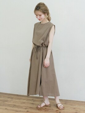 「Crisp（クリスプ）のアイテム（ワンピース）」を使った、Crispさん（レディース・158cm）の夏コーディネート