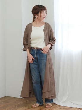 「くすみカラー」｜Crispさん（レディース・158cm）の夏コーディネート