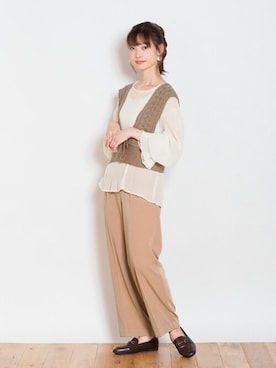 「ニットビスチェ」｜Crispさん（レディース・158cm）の夏コーディネート