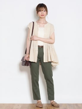 「Crisp（クリスプ）のアイテム（ショルダーバッグ）」を使った、Crispさん（レディース・158cm）の夏コーディネート