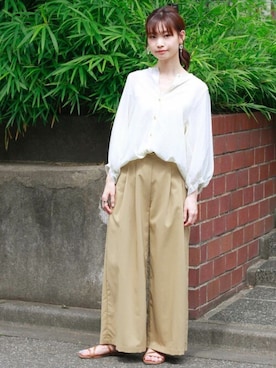 「Crisp（クリスプ）のアイテム（パンツ）」を使った、Crispさん（レディース・158cm）の夏コーディネート