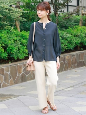 「Crisp（クリスプ）のアイテム（ショルダーバッグ）」を使った、Crispさん（レディース・158cm）の夏コーディネート