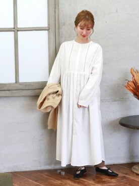 「Crisp（クリスプ）のアイテム（ワンピース）」を使った、Crispさん（レディース・158cm）の夏コーディネート