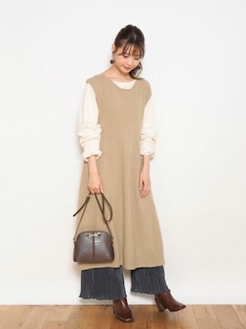 「Crisp（クリスプ）のアイテム（ショルダーバッグ）」を使った、Crispさん（レディース・161cm）の秋コーディネート