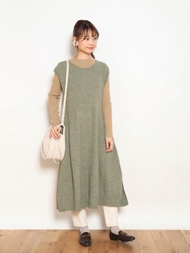 「Crisp（クリスプ）のアイテム（ショルダーバッグ）」を使った、Crispさん（レディース・161cm）の秋コーディネート