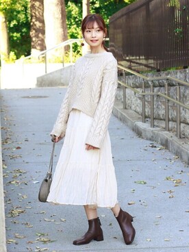 「Crisp（クリスプ）のアイテム（ワンピース）」を使った、Crispさん（レディース・161cm）の秋コーディネート