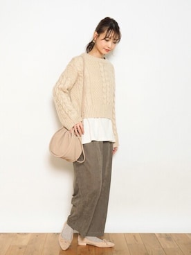 「Crisp（クリスプ）のアイテム（ショルダーバッグ）」を使った、Crispさん（レディース・161cm）の秋コーディネート