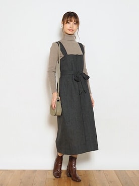 「Crisp（クリスプ）のアイテム（ワンピース）」を使った、Crispさん（レディース・161cm）の冬コーディネート