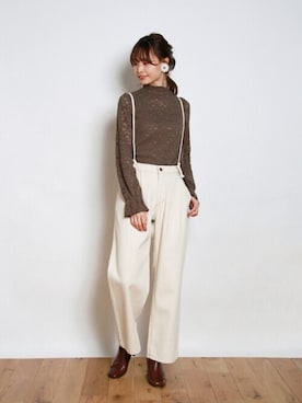 「Crisp（クリスプ）のアイテム（パンツ）」を使った、Crispさん（レディース・161cm）の冬コーディネート