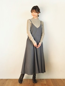 「Crisp（クリスプ）のアイテム（ワンピース/ドレス）」を使った、Crispさん（レディース・161cm）の冬コーディネート