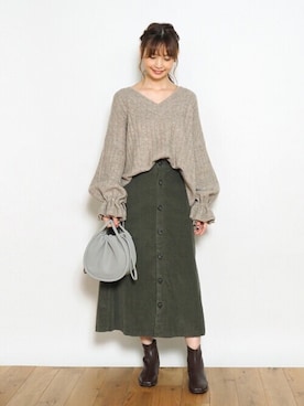 「Crisp（クリスプ）のアイテム（ショルダーバッグ）」を使った、Crispさん（レディース・161cm）の冬コーディネート