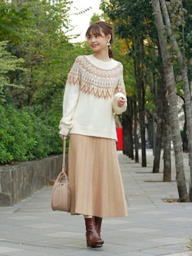 「Crisp（クリスプ）のアイテム（ショルダーバッグ）」を使った、Crispさん（レディース・161cm）の冬コーディネート