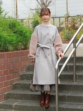 「クリスプ」｜「アイテム（その他アウター）」を使った、Crispさん（レディース・161cm）の冬コーディネート
