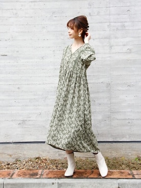 「Crisp（クリスプ）のアイテム（ワンピース）」を使った、Crispさん（レディース・161cm）の冬コーディネート