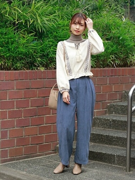 「Crisp（クリスプ）のアイテム（その他パンツ）」を使った、Crispさん（レディース・161cm）の冬コーディネート