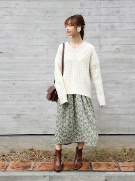 「Crisp（クリスプ）のアイテム（バッグ）」を使った、Crispさん（レディース・161cm）の冬コーディネート