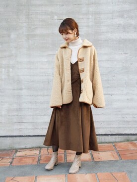 「クリスプ」｜「アイテム（ブルゾン）」を使った、Crispさん（レディース・161cm）の冬コーディネート