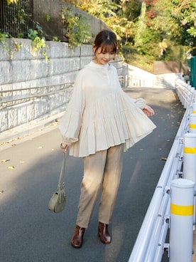 「Crisp（クリスプ）のアイテム（パンツ）」を使った、Crispさん（レディース・161cm）の冬コーディネート