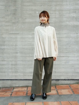 「Crisp（クリスプ）のアイテム（パンツ）」を使った、Crispさん（レディース・161cm）の冬コーディネート