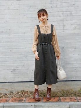 「Crisp（クリスプ）のアイテム（バッグ）」を使った、Crispさん（レディース・161cm）の冬コーディネート