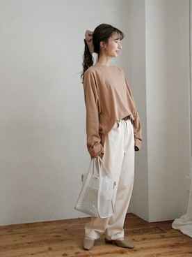 「Crisp（クリスプ）のアイテム（パンツ）」を使った、Crispさん（レディース・154cm）の冬コーディネート