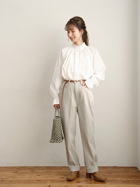 「Crisp（クリスプ）のアイテム（パンツ）」を使った、Crispさん（レディース・154cm）の冬コーディネート