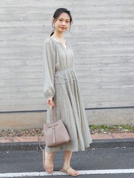 「春ワンピ」｜Crispさん（レディース・161cm）の春コーディネート