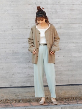 「クリスプ」｜「アイテム（ブルゾン）」を使った、Crispさん（レディース・161cm）の春コーディネート