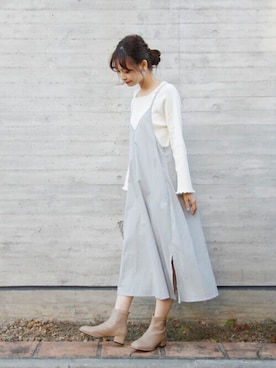 「Crisp（クリスプ）のアイテム（ワンピース）」を使った、Crispさん（レディース・161cm）の春コーディネート