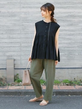 「Crisp yours（クリスプユアーズ）のアイテム」を使った、Crispさん（レディース・161cm）の春コーディネート