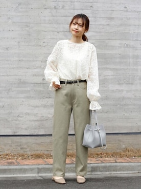 「Crisp（クリスプ）のアイテム（ショルダーバッグ）」を使った、Crispさん（レディース・161cm）の春コーディネート