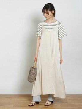 「Crisp yours（クリスプユアーズ）のアイテム」を使った、Crispさん（レディース・161cm）の夏コーディネート