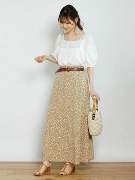 「Crisp yours（クリスプユアーズ）のアイテム」を使った、Crispさん（レディース・161cm）の夏コーディネート