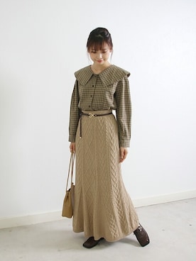 「Crisp yours（クリスプユアーズ）のアイテム」を使った、Crispさん（レディース・161cm）の冬コーディネート