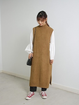 「クリスプ」｜「アイテム（チュニック）」を使った、Crispさん（レディース・161cm）の冬コーディネート