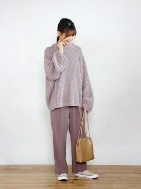 「クリスプ」｜「アイテム（スラックス）」を使った、Crispさん（レディース・161cm）の冬コーディネート