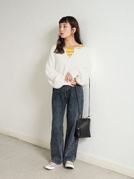 「Crisp yours（クリスプユアーズ）のアイテム」を使った、Crispさん（レディース・157cm）の冬コーディネート