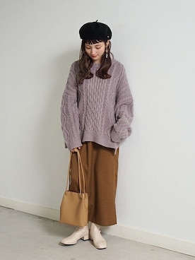 「Crisp yours（クリスプユアーズ）のアイテム」を使った、Crispさん（レディース・157cm）の冬コーディネート