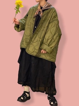 「PUAL CE CIN（ピュアルセシン）のアイテム（シャツワンピース）」を使った、マイカさん（レディース・150cm）の冬コーディネート