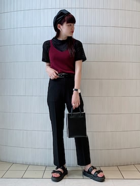 「ジーナシス」｜「アイテム（キャミソール）」を使った、AKANE（jeanasis）さん（レディース・165cm）の夏コーディネート