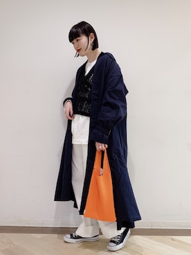 「アイテム（ステンカラーコート）」を使った、AKANE（jeanasis）さん（レディース・165cm・20代）の春コーディネート